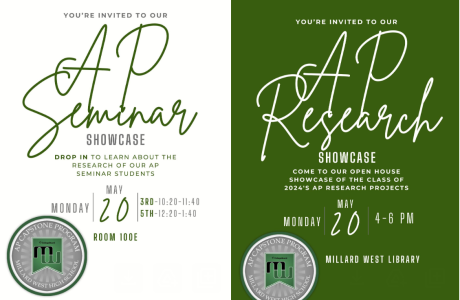  Monday, May 20th, junior AP Seminar students will showcase their work within their class period (3rd and 5th). Then, from 4:00-6:00 pm, senior AP research students will present their findings with a trifold poster presentation event in the Millard West Library. 