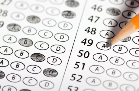 Image of a multiple choice bubble sheet