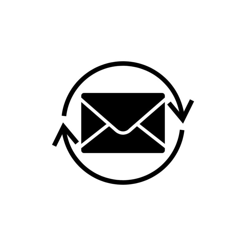 Icon of letter with update symbol