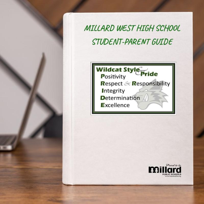 Image of student-parent guide handbook sitting on a desk