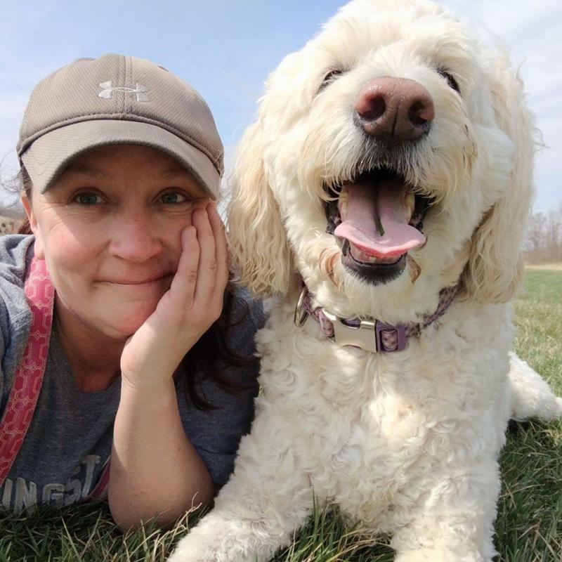 Ms. Lukecart and her dog Izzy